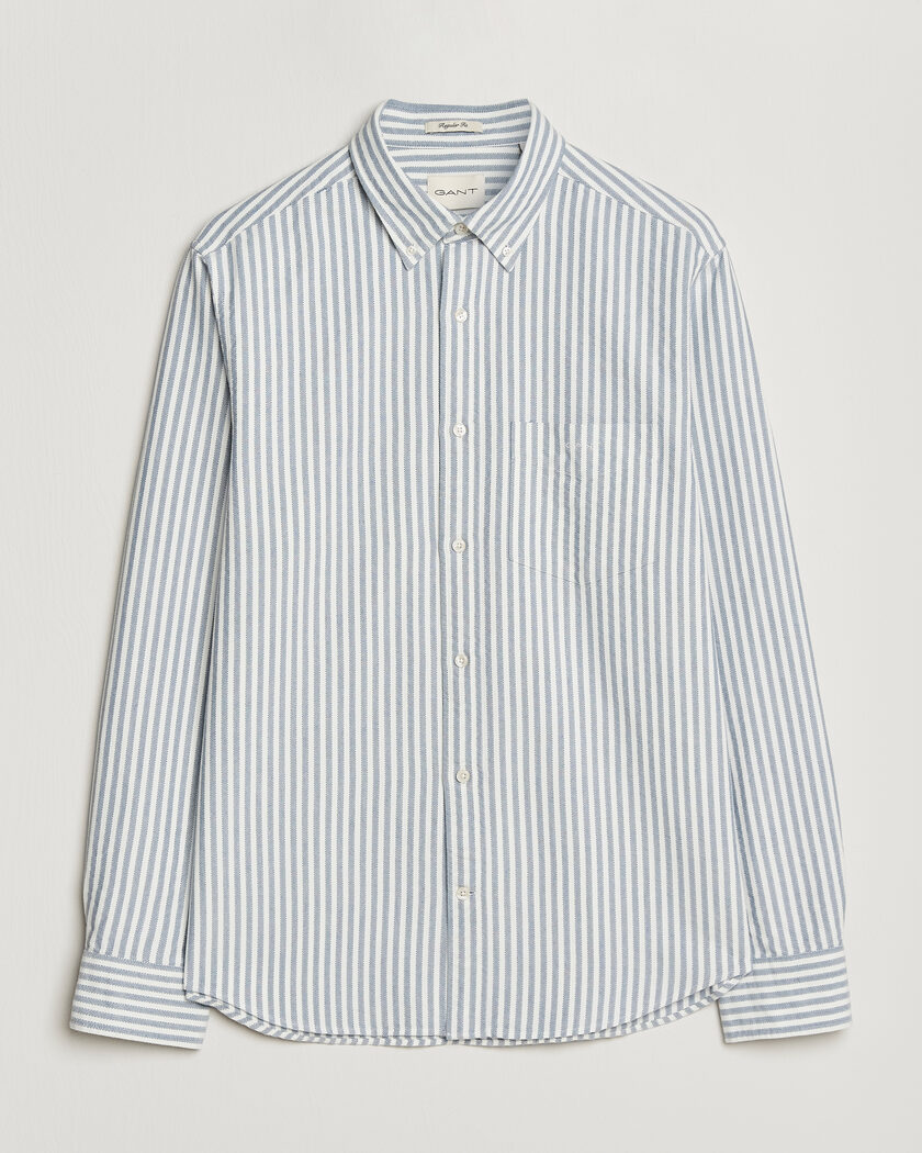 GANT Regular Fit Textured Striped Shirt Vintage Blue – Blu