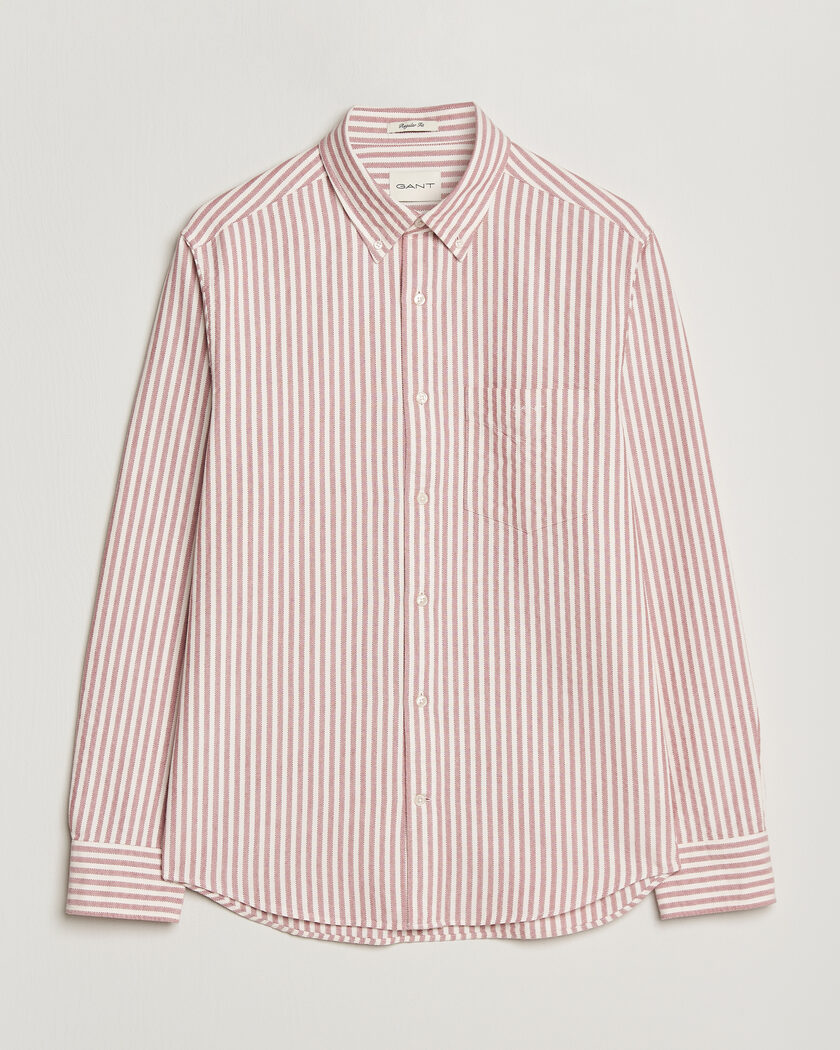 GANT Regular Fit Textured Striped Shirt Rose Red – Rosso