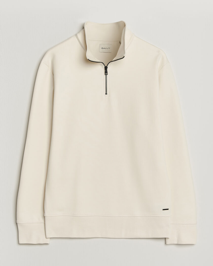 GANT Interlock Half Zip Creamed White – Bianco