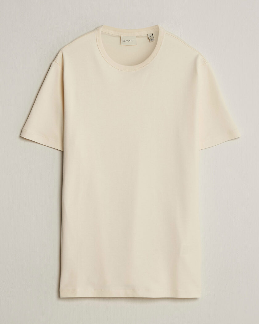 Gant Interlock Crew Neck T-Shirt Creamed White – Bianco