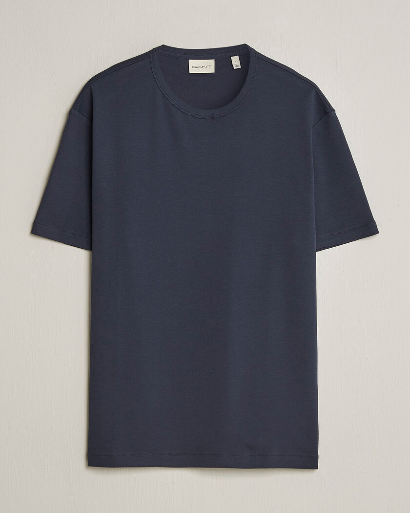 GANT Interlock Crew Neck T-Shirt Evening Blue – Blu