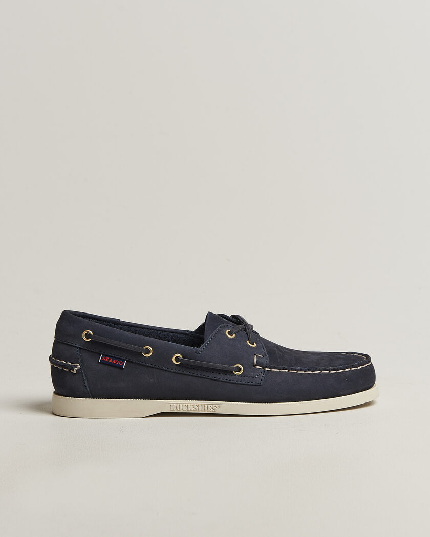 Sebago Docksides Portland Nubuck Boat Shoe Blue Navy – Blu