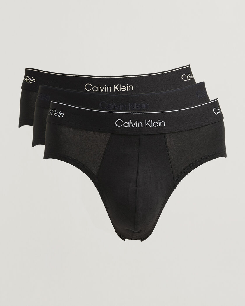 Calvin Klein 3-Pack Icon Cotton Stretch Hip Brief Black – Nero