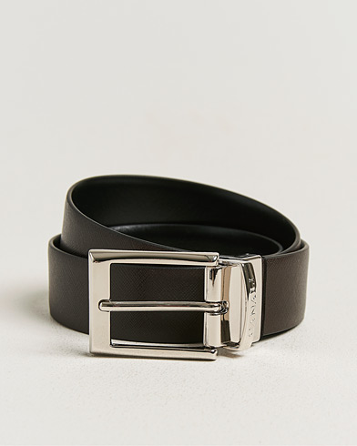 Canali Reversible Saffiano Belt Black/Brown – Multicolore