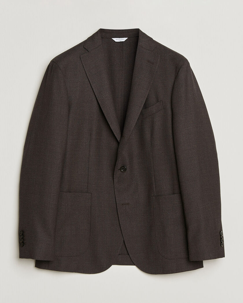 Boglioli K Jacket Wool Hopsack Blazer Dark Brown – Marrone