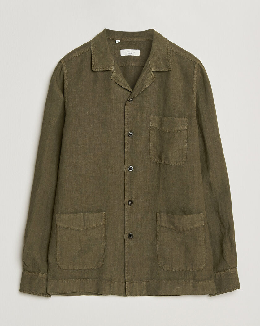  Boglioli Linen Painter Jacket Military – Verde
