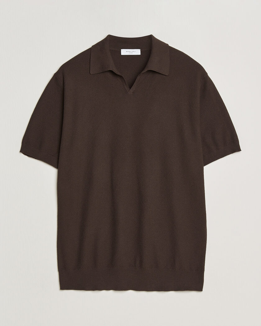 Boglioli Short Sleeve Polo Piquet Brown – Marrone