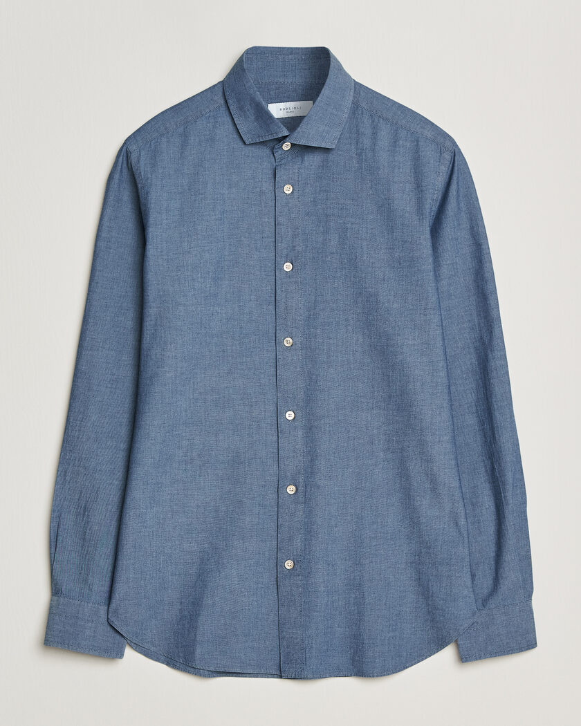 Boglioli Chambray Shirt Medium Blue – Blu