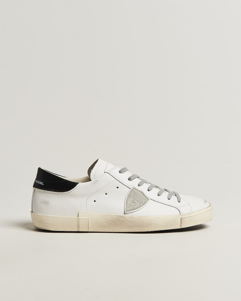 Philippe Model PRSX Low Top Canvas Mix Sneaker White/Black – Bianco