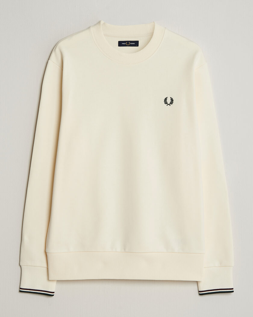 Fred Perry Crew Neck Sweatshirt Ecru – Bianco