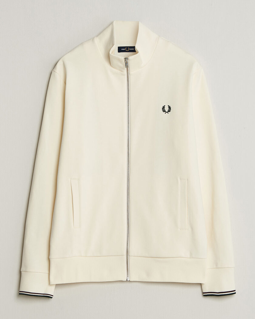 Fred Perry Full Zip Sweatshirt Ecru – Bianco
