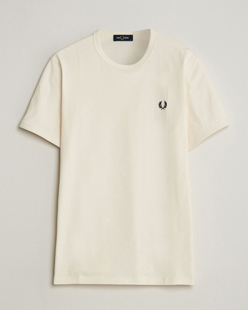 Fred Perry Ringer T-Shirt Ecru – Bianco
