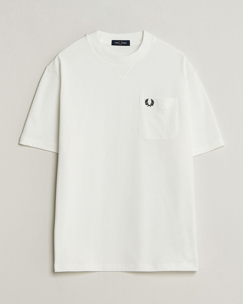 Fred Perry Heavy Pocket T-Shirt Snow White – Bianco