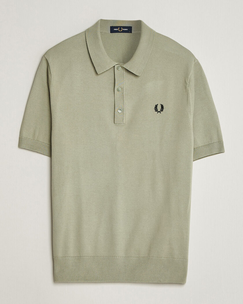 Fred Perry Cotton Knitted Polo Seagrass Green – Verde