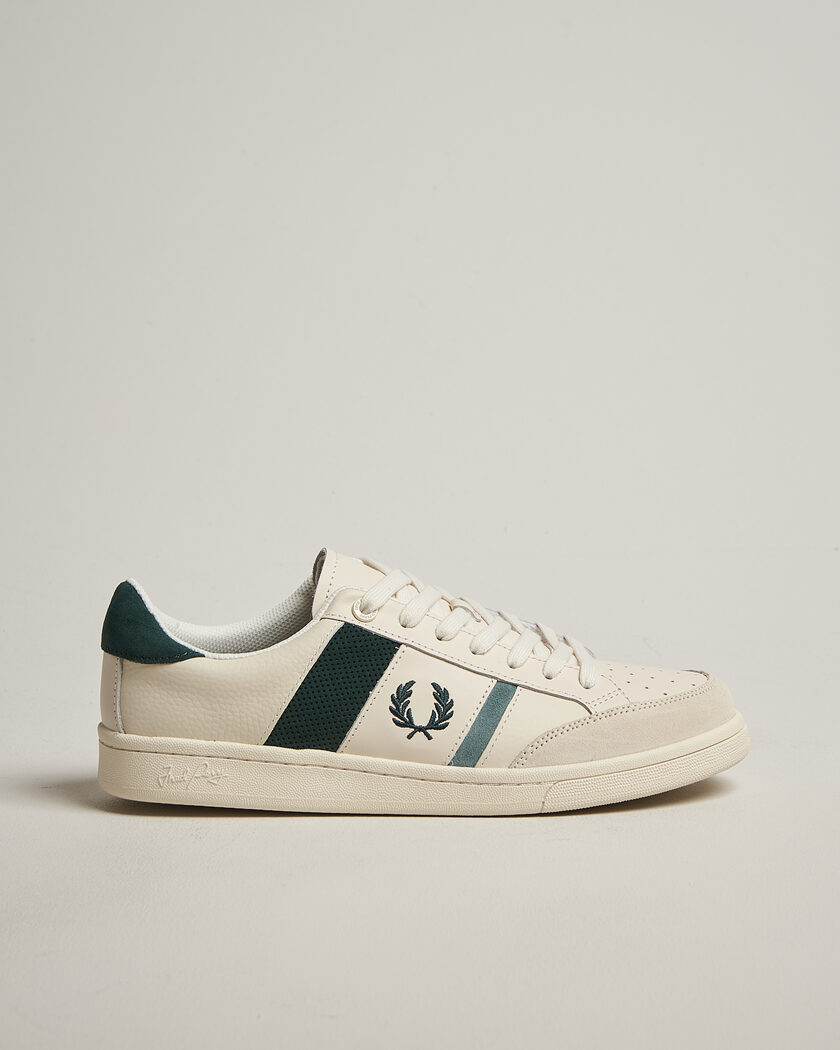 Fred Perry B725 Leather/Suede Sneaker Ecru – Bianco
