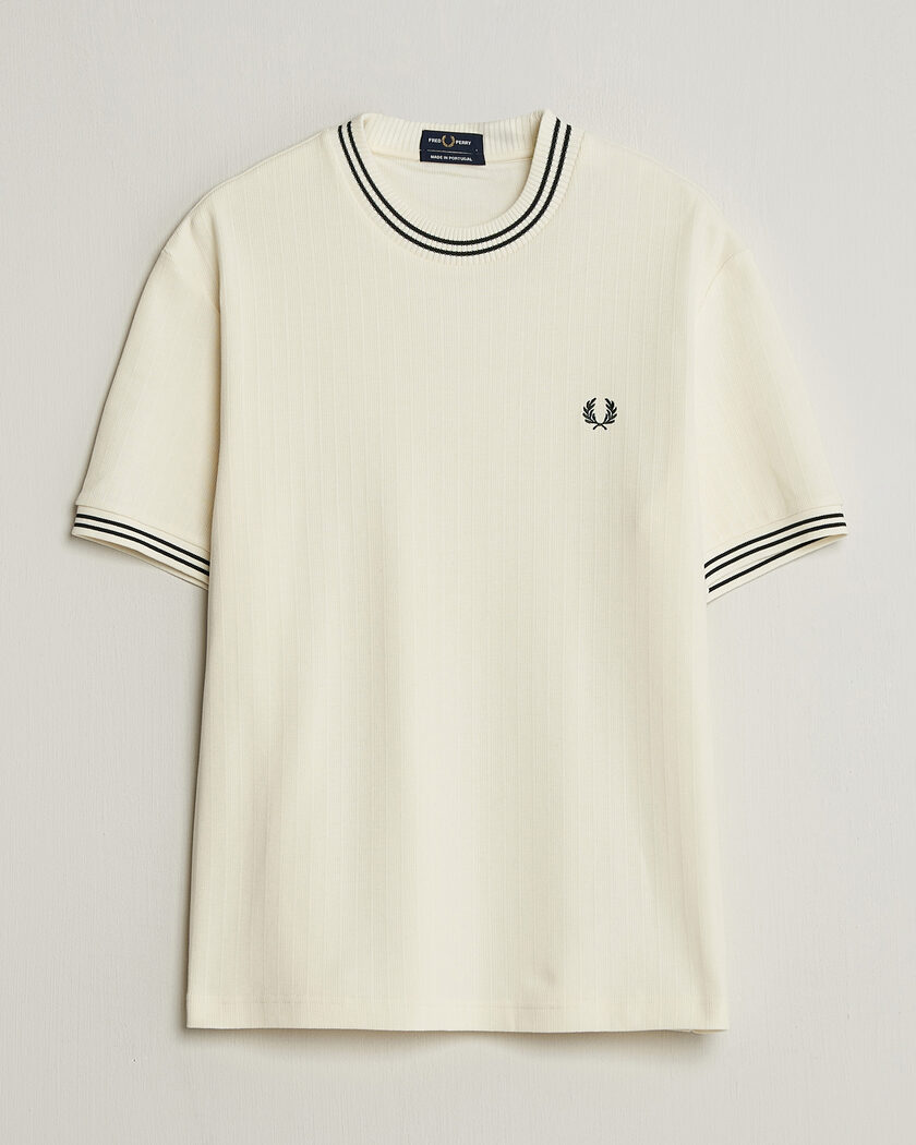 Fred Perry Rib Knitted T-Shirt Ecru – Bianco