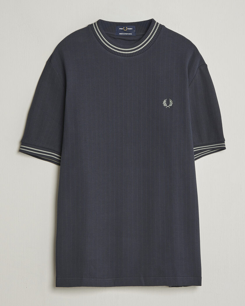 Fred Perry Rib Knitted T-Shirt Navy – Blu