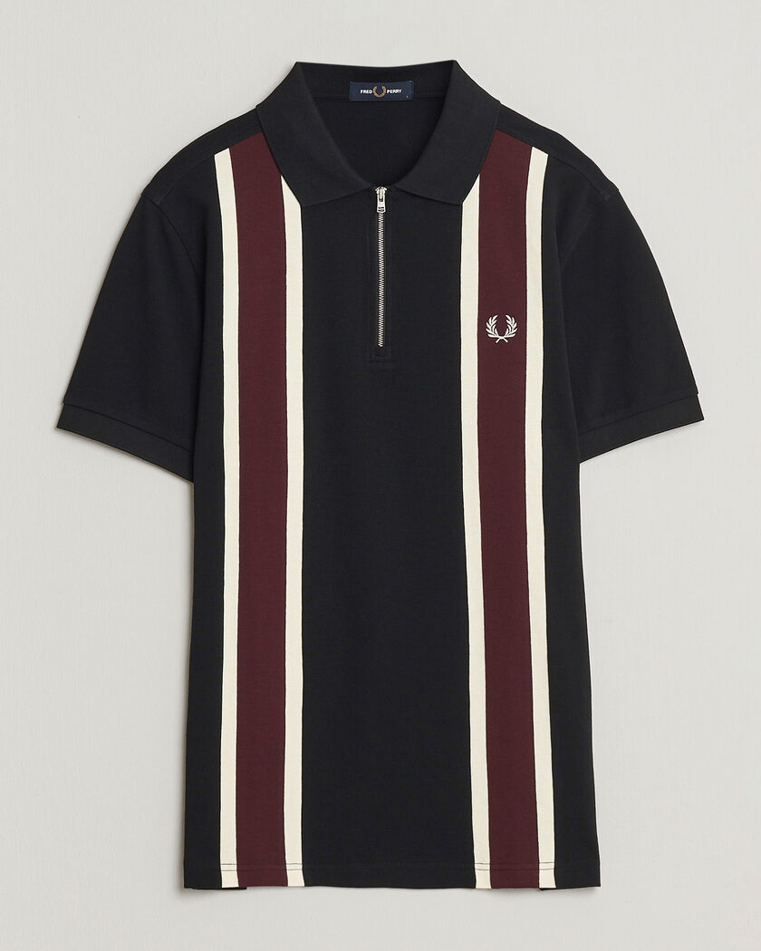 Fred Perry Tramline Half Zip Polo Black – Multicolore