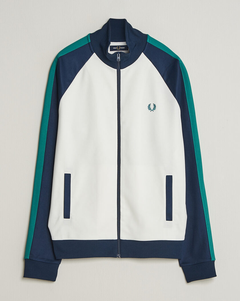 Fred Perry Contrast Sleeve Track Jacket Snow White – Multicolore