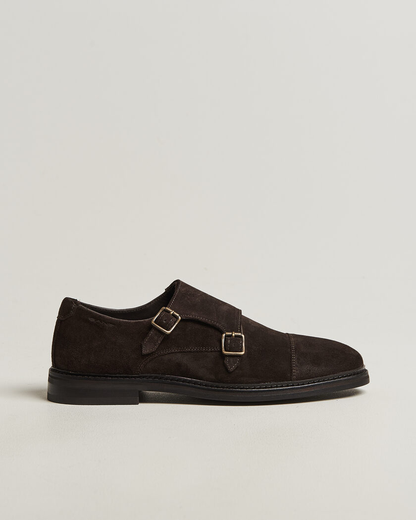 GANT Bidford Suede Double Monkstrap Dark Brown – Marrone