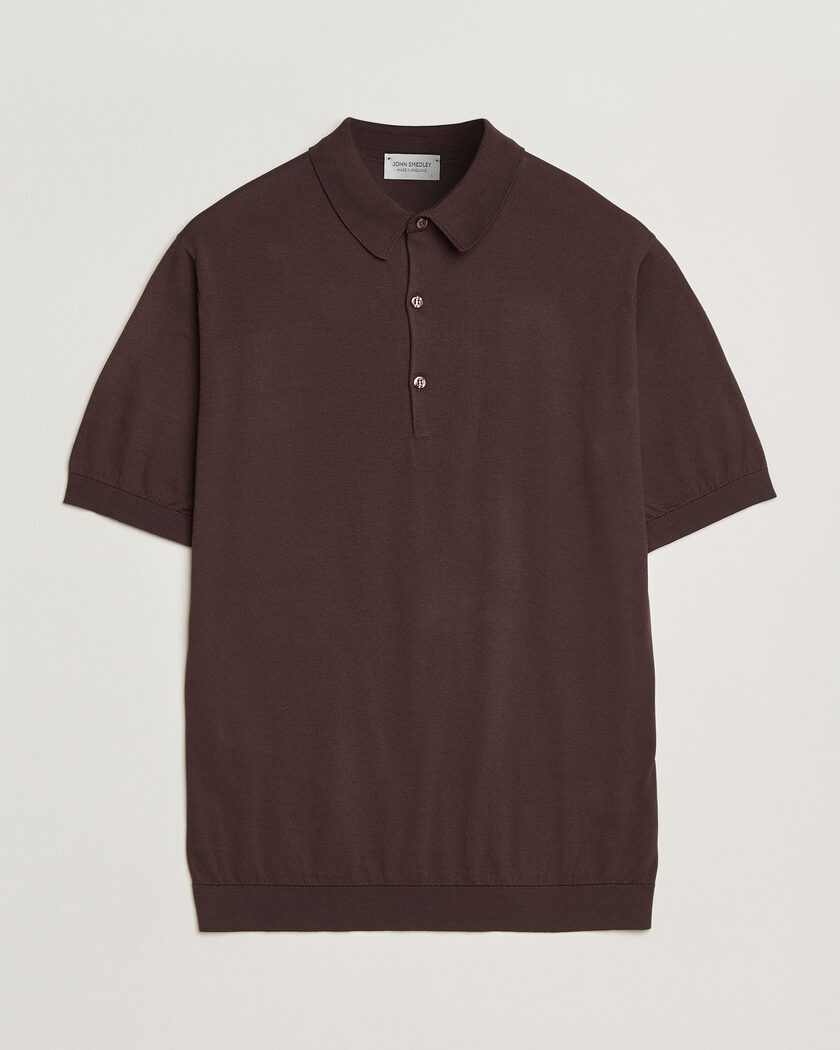 John Smedley Adrian Slim Fit Sea Island Cotton Polo Raisin Brown – Marrone