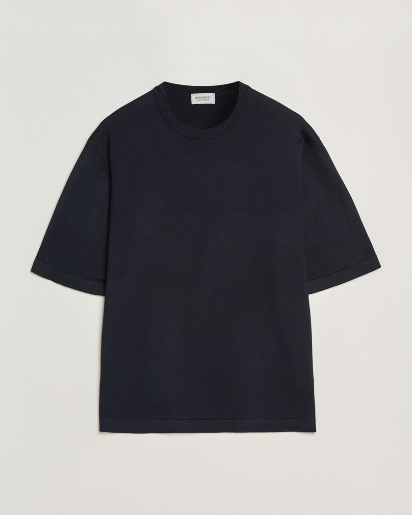 John Smedley Tindall Sea Island Cotton T-Shirt Navy – Blu