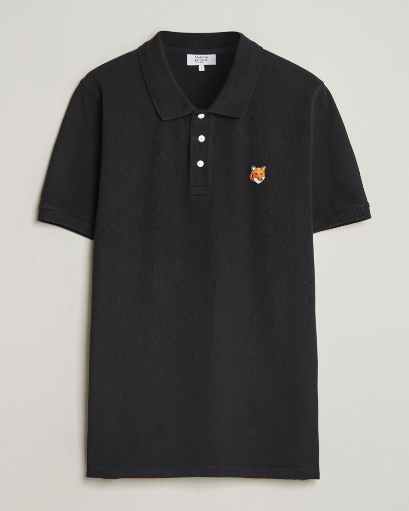 Maison Kitsuné Fox Head Polo Black – Nero