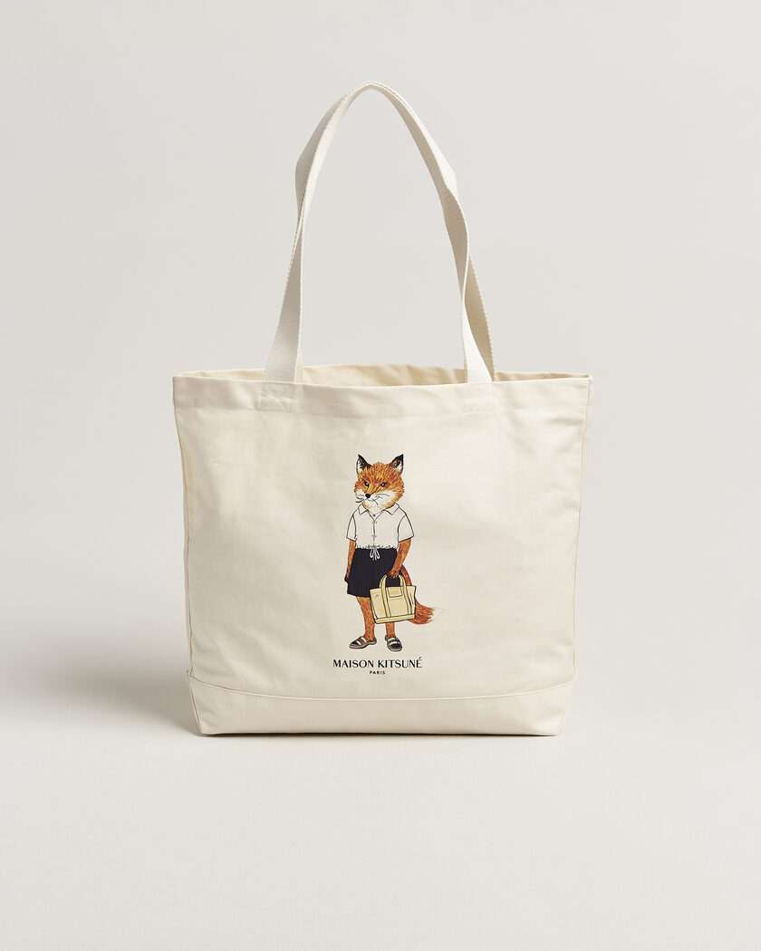Maison Kitsuné Dressed Fox Totebag Ecru – Bianco