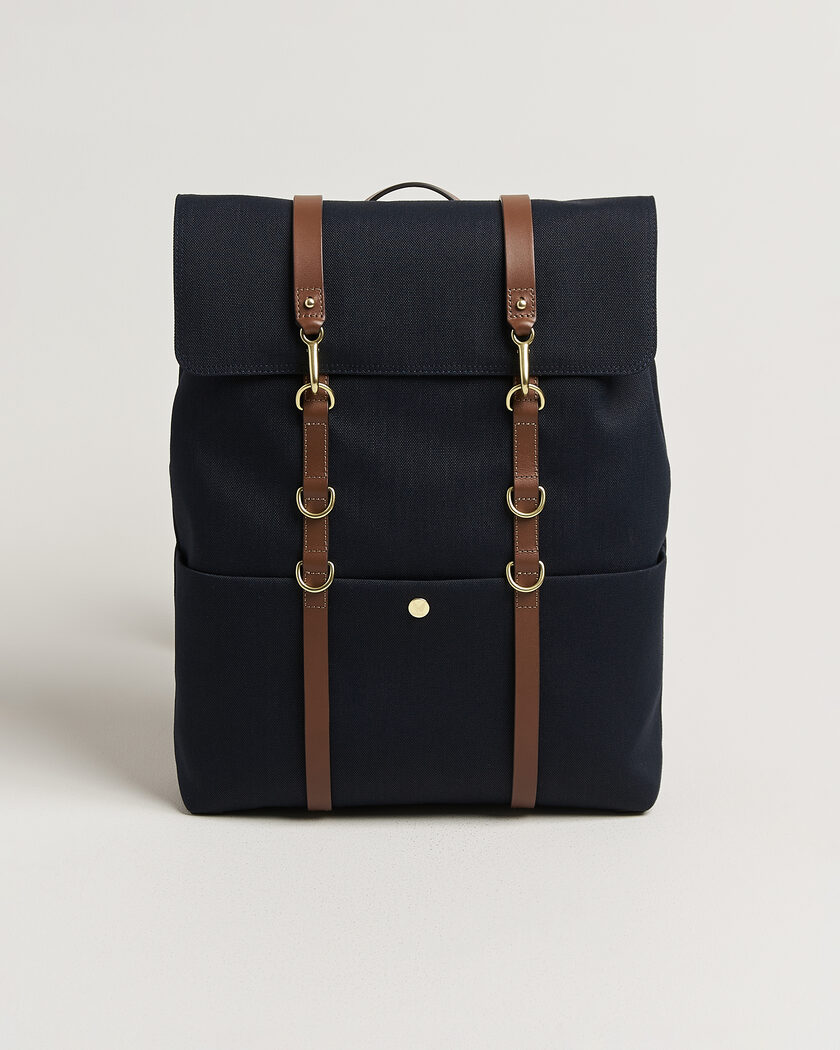 Mismo M/S Nylon Backpack Deep Sea Blue/Cuoio – Blu