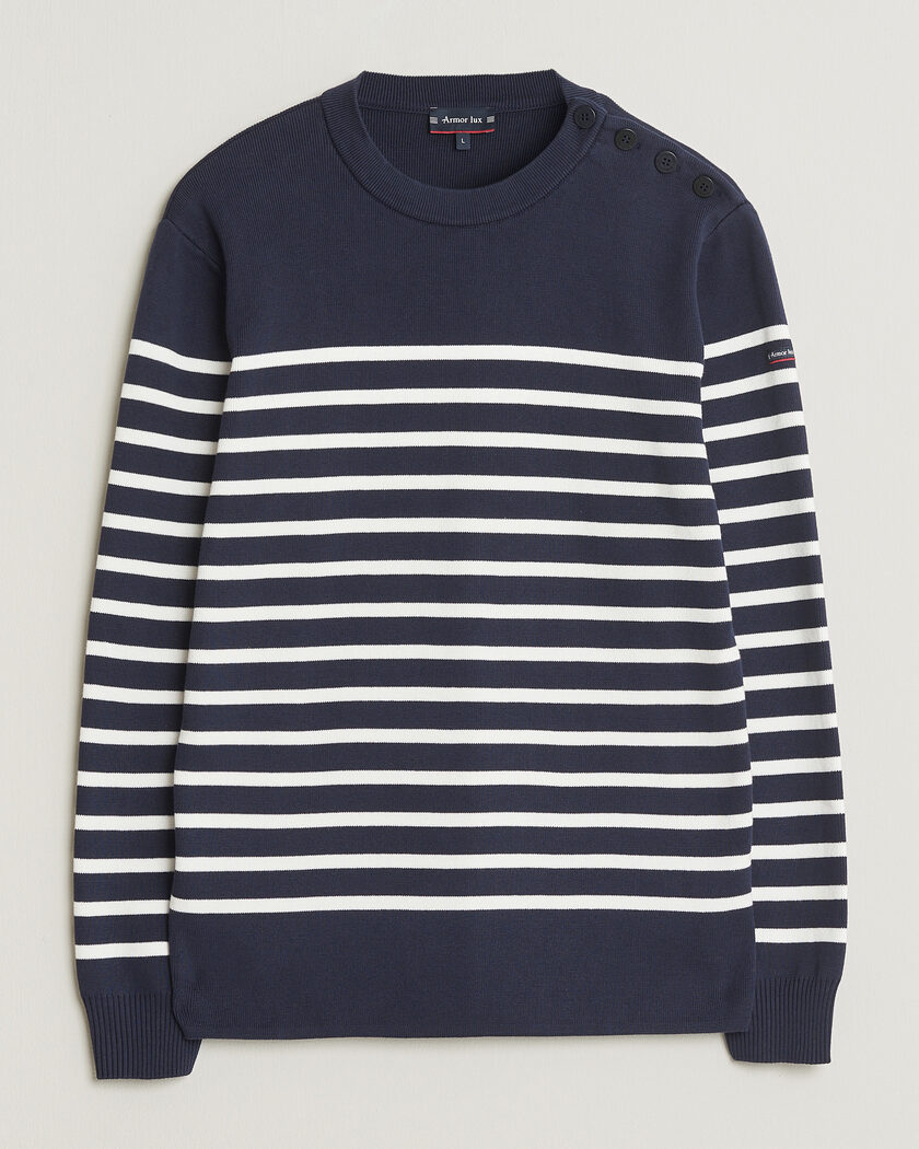 Armor-lux Groix Striped Sweater Navy/Nature – Blu