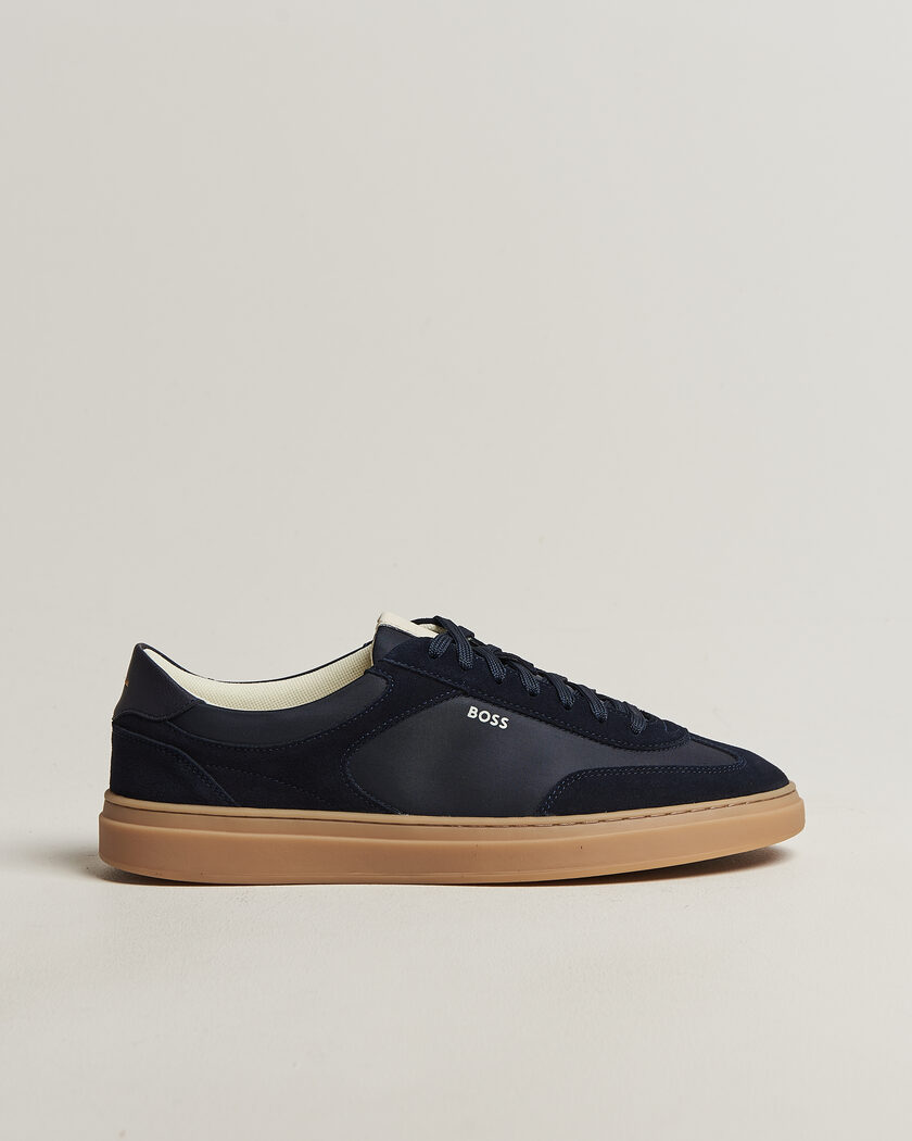 BOSS BLACK Kieran Suede/Nylon Sneaker Dark Blue – Blu