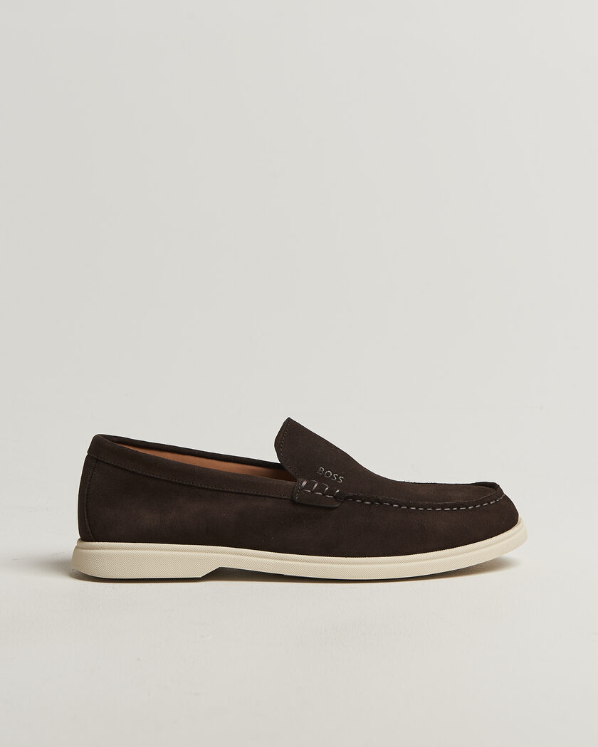 BOSS BLACK Sienne Suede Loafer Dark Brown – Marrone