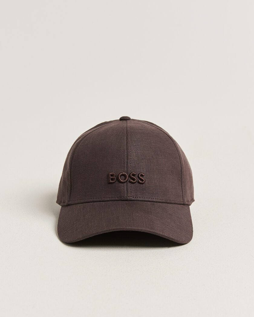 BOSS BLACK Zed Linen Cap Dark Brown – Marrone