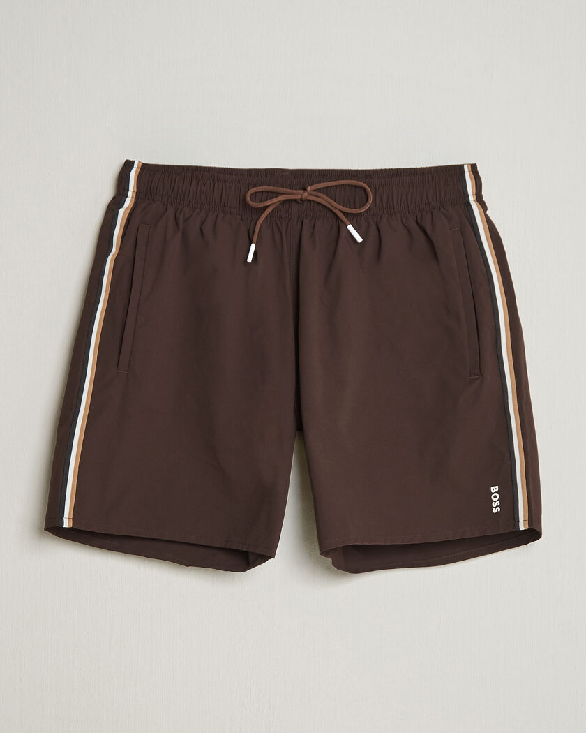 BOSS BLACK Iconic Swimshorts Dark Brown – Marrone
