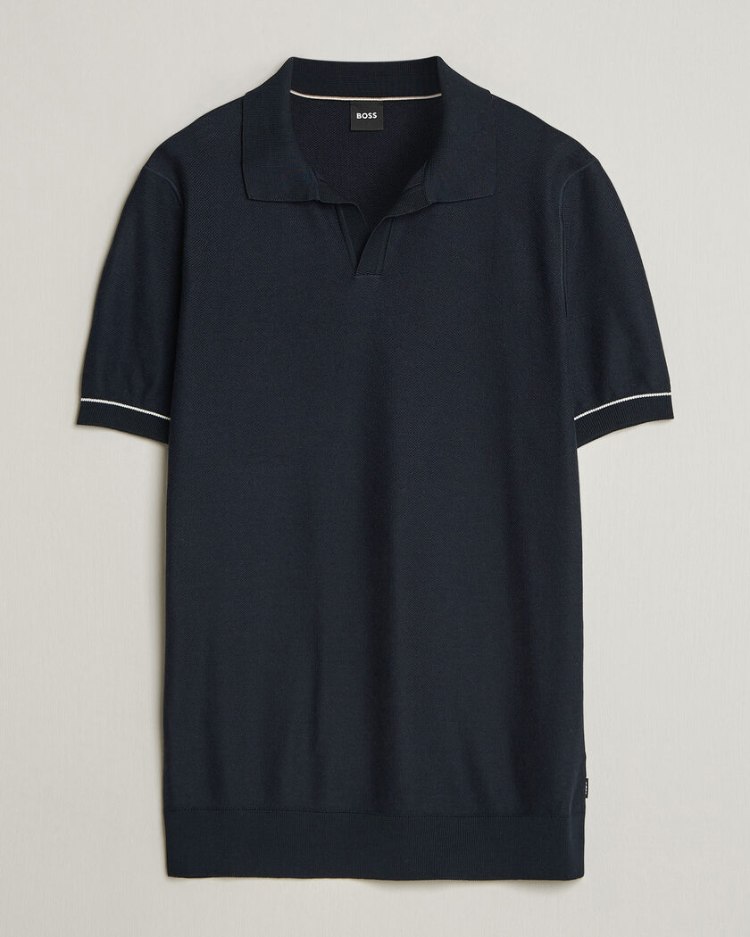 BOSS BLACK Narciso Knitted Polo Dark Blue – Blu