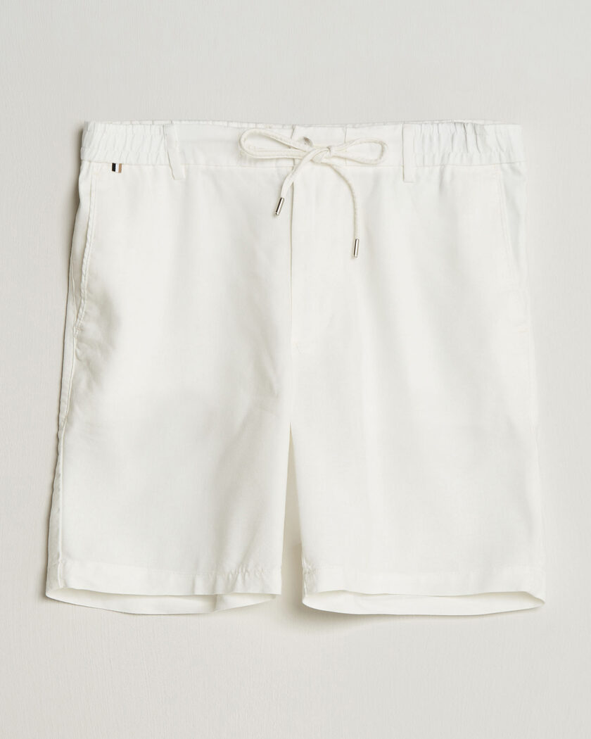 BOSS BLACK Kane Linen Drawstring Shorts White – Bianco