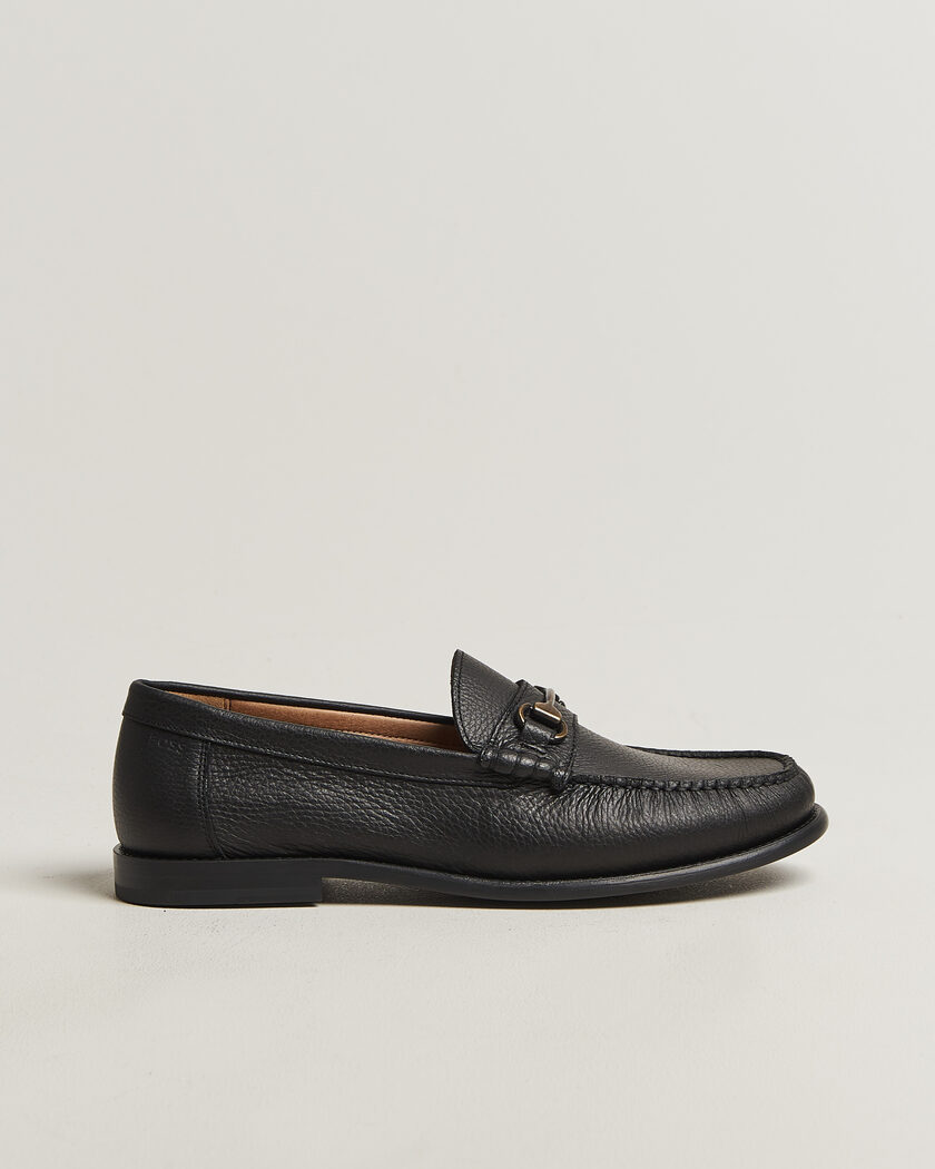 BOSS BLACK Tevan Leather Moccasin Black – Nero