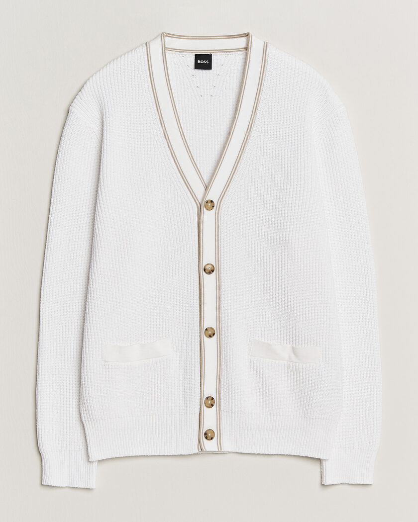BOSS BLACK Napoli Knitted Cardigan White – Bianco