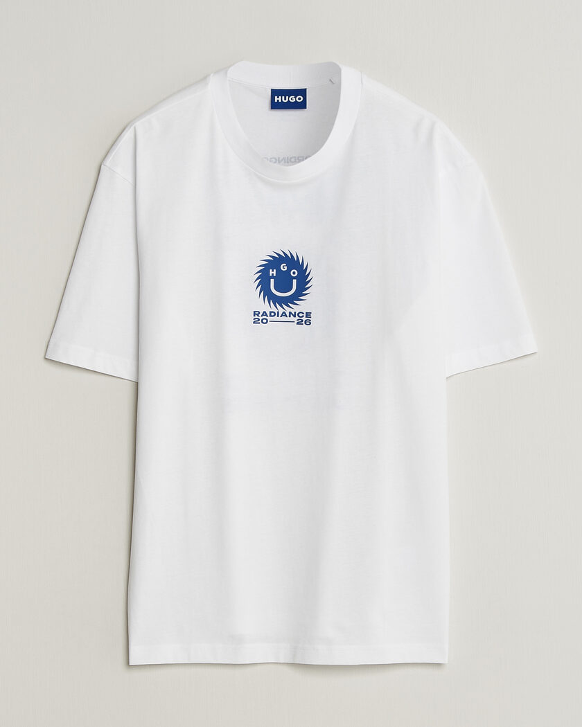 HUGO Nunarix Printed Crew Neck T-Shirt White – Bianco