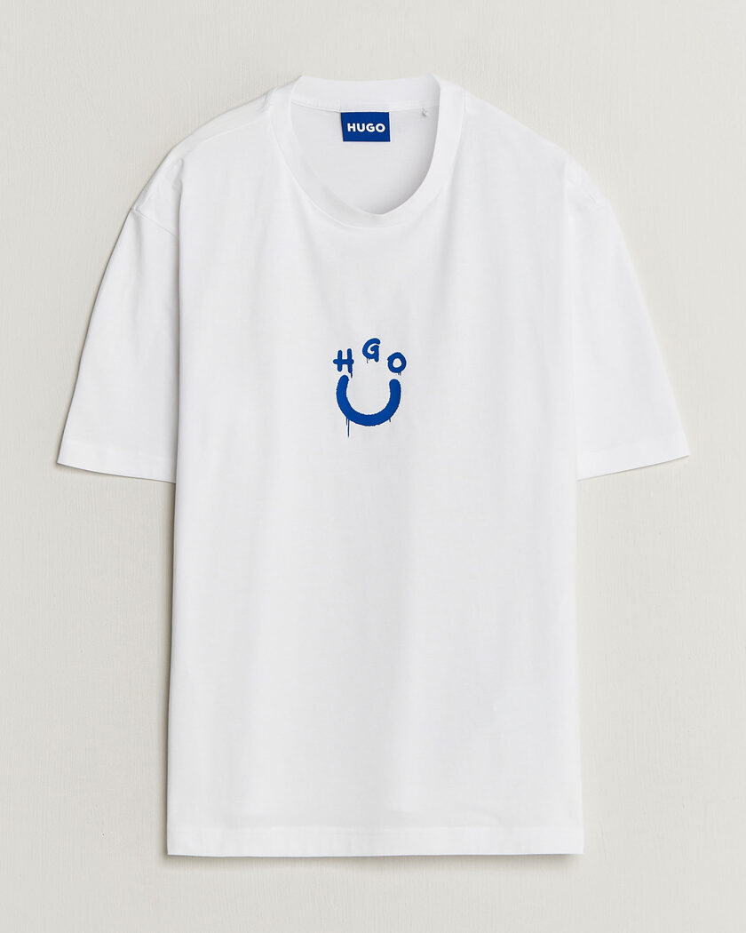 HUGO Norizom Printed Crew Neck T-Shirt White – Bianco