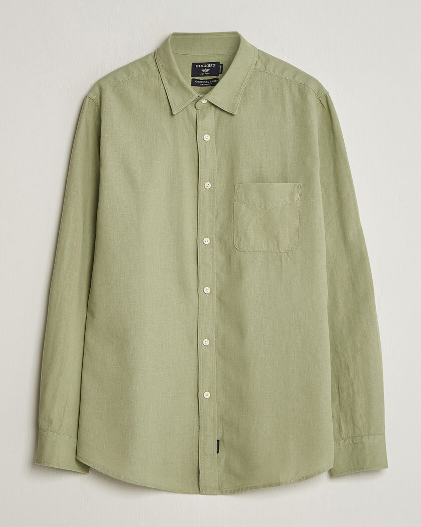 Dockers Slim Linen/Cotton Shirt Tea – Verde