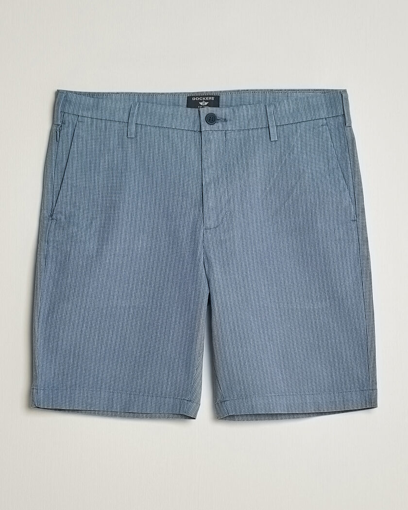 Dockers Slim Cotton/Linen Shorts Bering Sea – Blu
