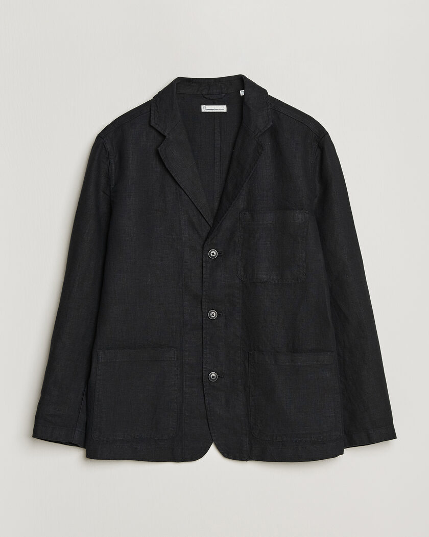 KnowledgeCotton Apparel Linen Blazer Black – Nero