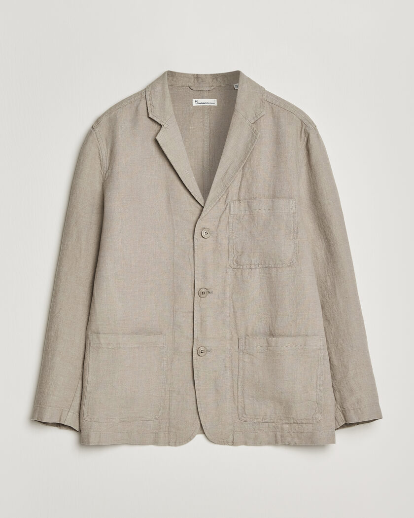 KnowledgeCotton Apparel Linen Blazer Twill – Beige