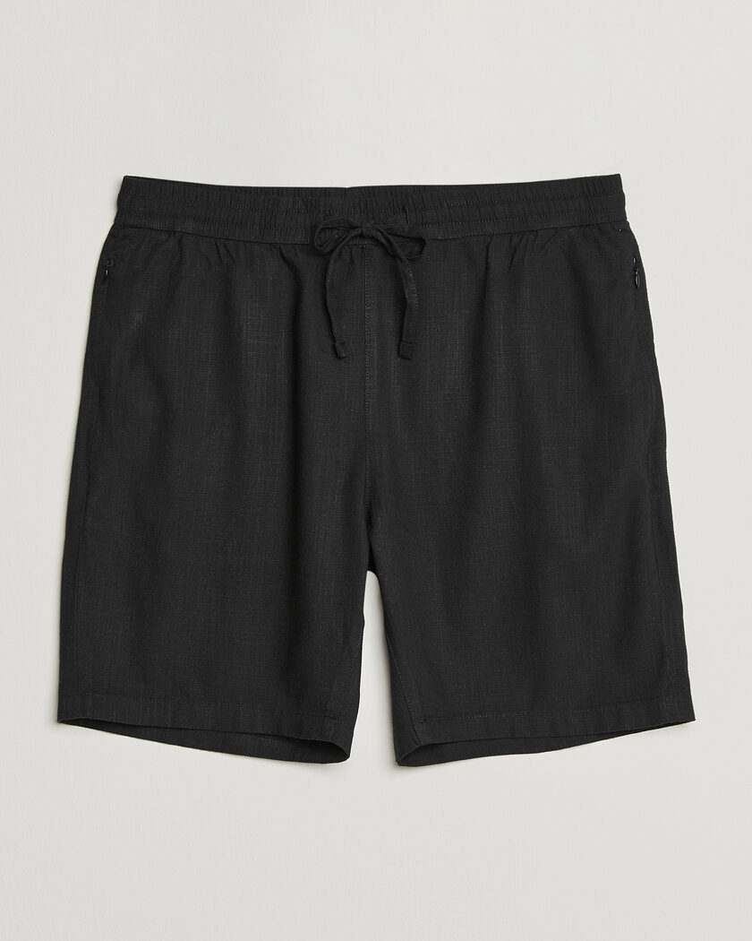 KnowledgeCotton Apparel Loose Linen/Viscose Shorts Black – Nero