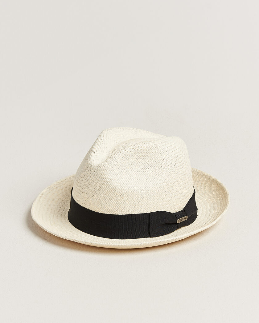 Wigéns Trilby Panama Hat White/Black – Bianco