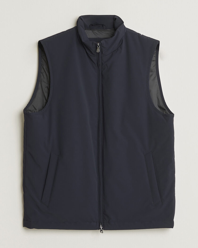Oscar Jacobson Light Zipped Waistcoat Navy – Blu