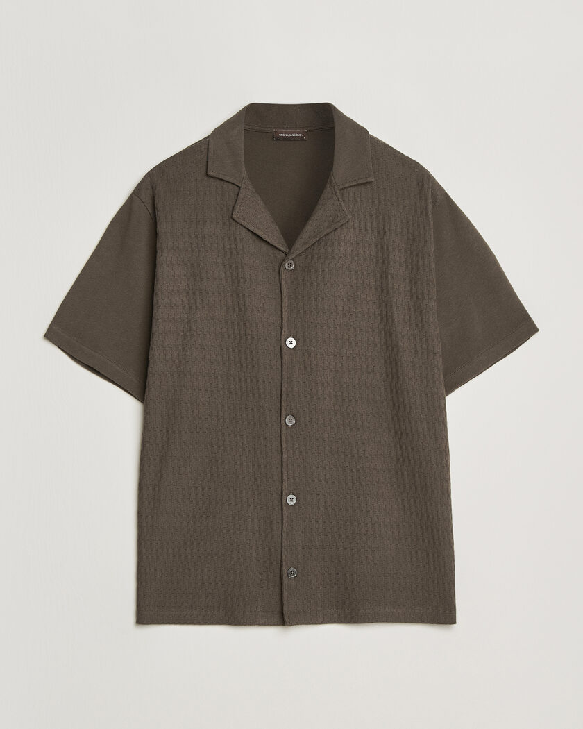 Oscar Jacobson Kirk Knitted Short Sleeve Shirt Green – Verde