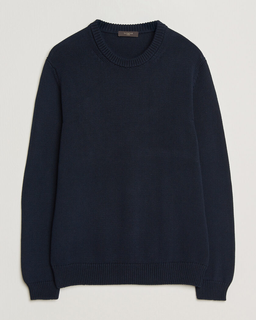 Zanone Soft Cotton Crew Neck Sweater Navy – Blu