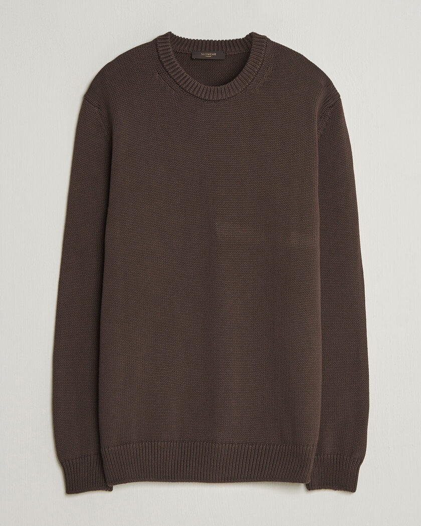 Zanone Soft Cotton Crew Neck Sweater Chocolate – Marrone